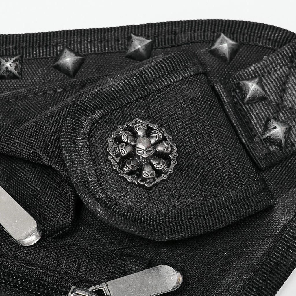 Men's Punk Big-Pocket Rivet Waist Bag - Image 12