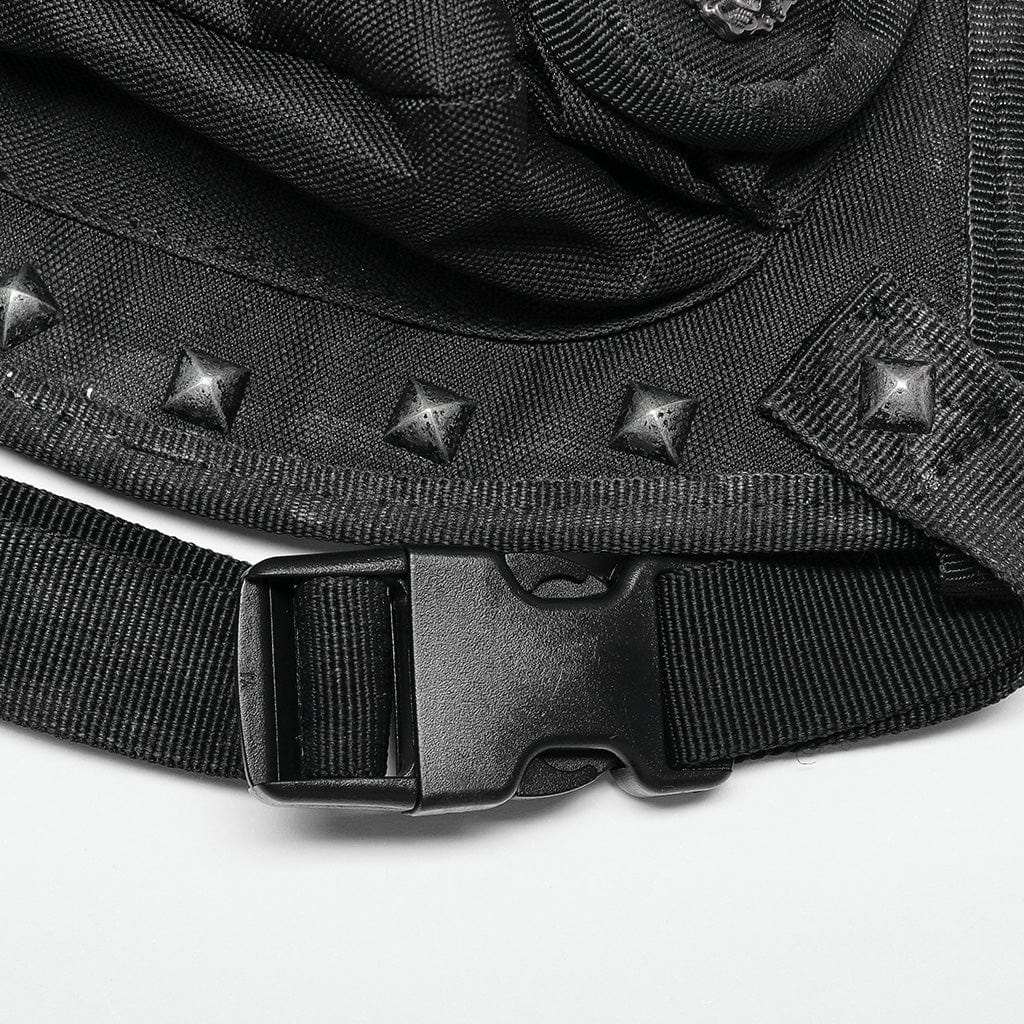 Men's Punk Big-Pocket Rivet Waist Bag - Image 13