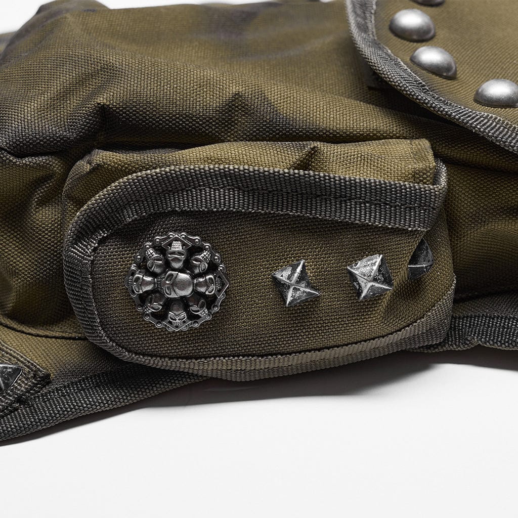 Men's Punk Big-Pocket Rivet Waist Bag - Image 16