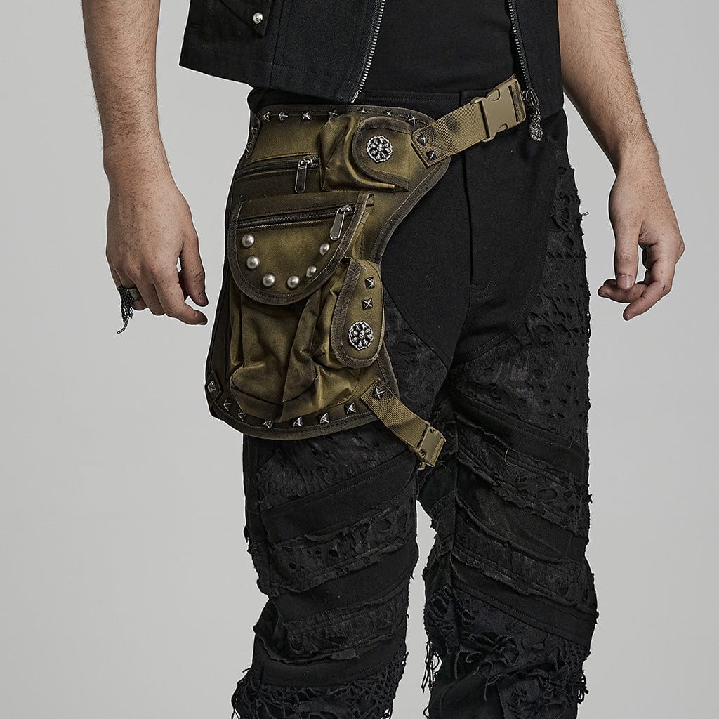 Men's Punk Big-Pocket Rivet Waist Bag - Image 5