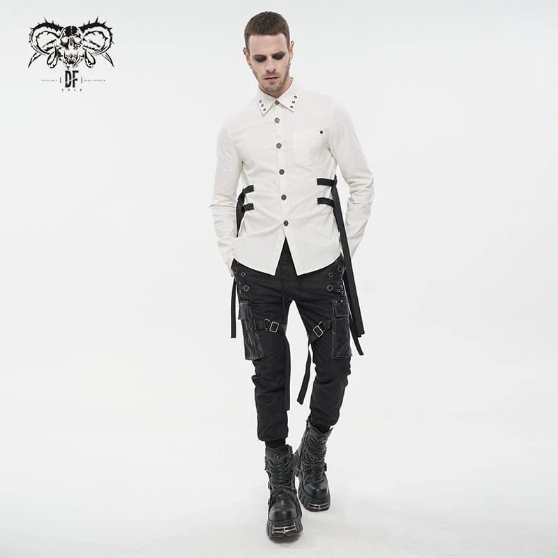 Men's Punk Big-pocket Strap Belt Jogger Pants - Image 5
