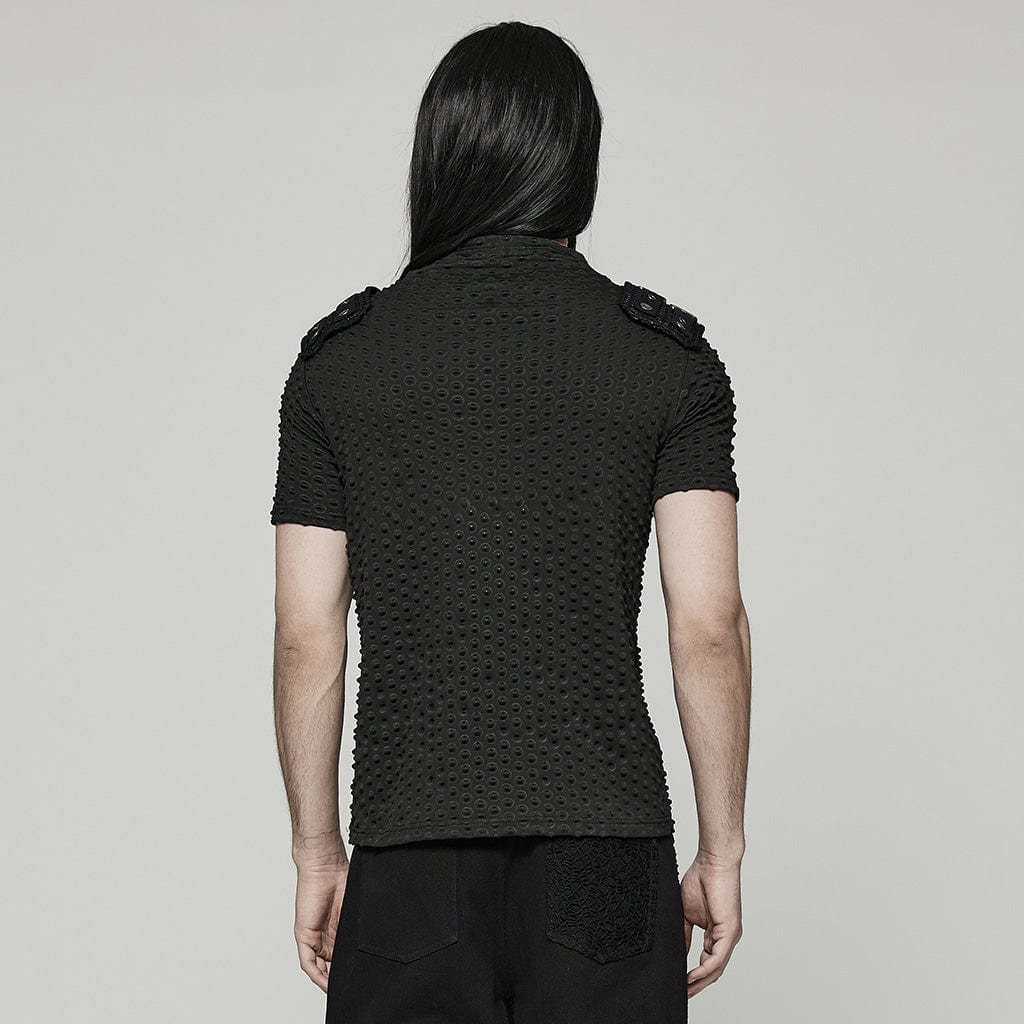 Men's Punk Bubble Buckle Zipper T-shirt - Image 3