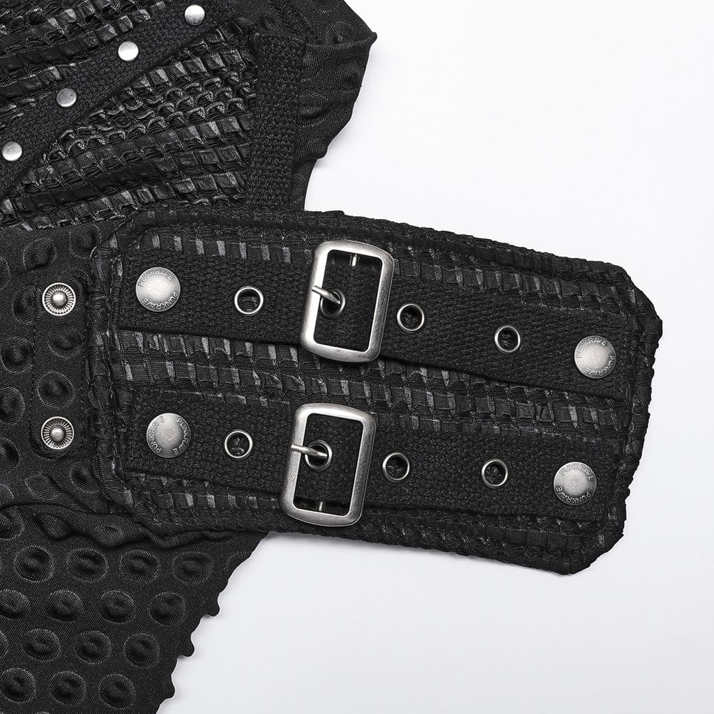 Men's Punk Bubble Buckle Zipper T-shirt - Image 9