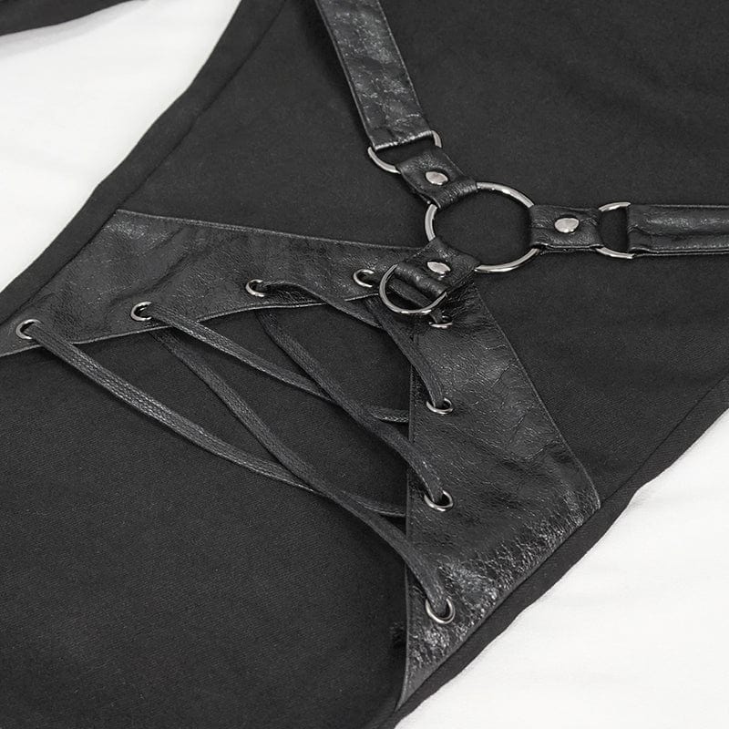 Men's Punk Buckle Splice Pants - Image 11