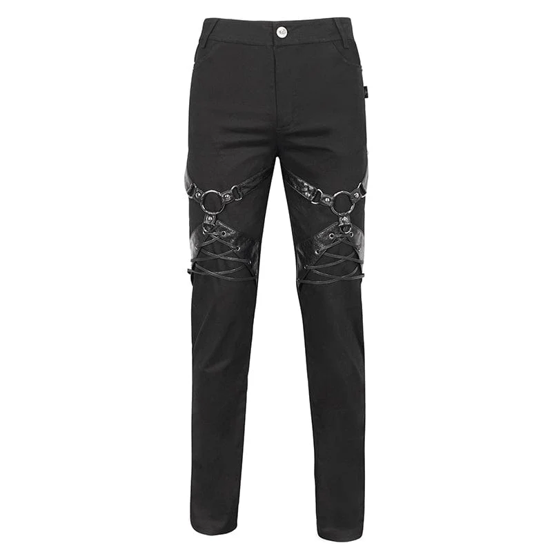 Men's Punk Buckle Splice Pants - Image 7