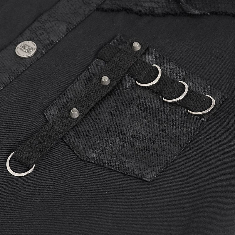 Men's Punk Buckle Splice Unedged Vest - Image 11