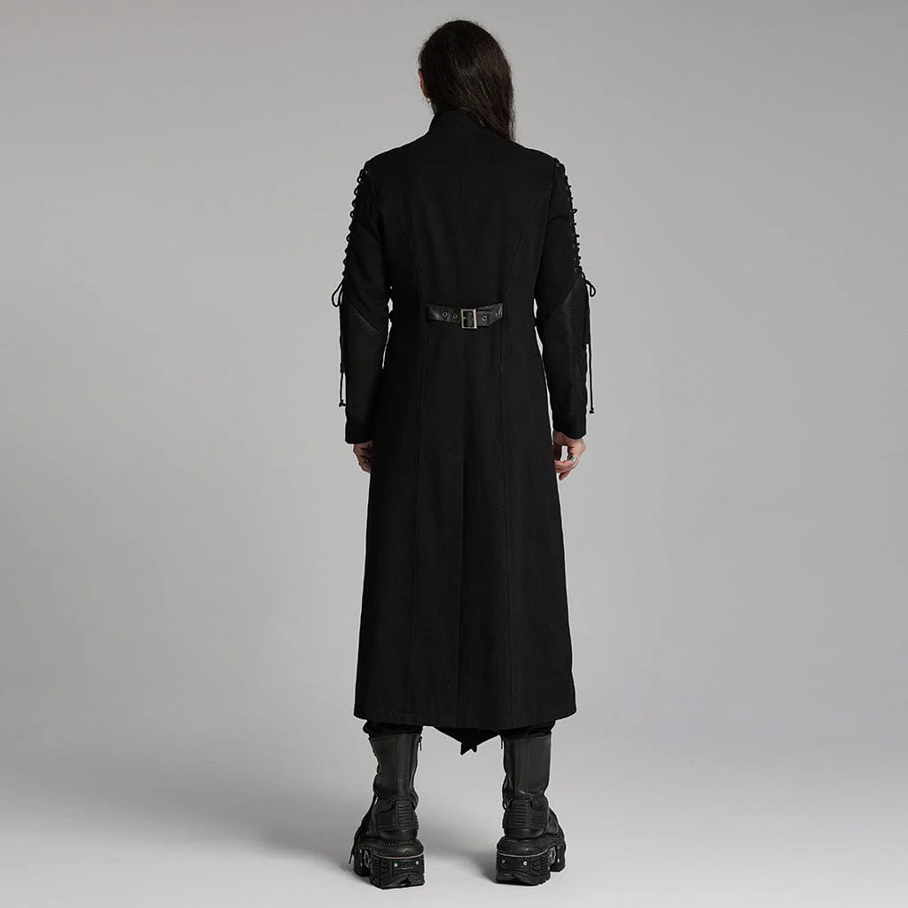 Men's Punk Buckle-up Lace-up Rivets Jacket - Image 3