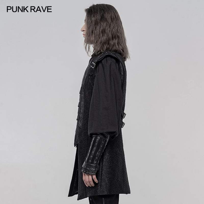 Men's Punk Buckle-up Short Stand Collar Waistcoats - Image 3