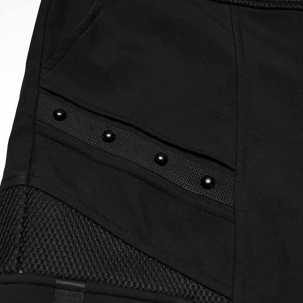 Men's Punk Buckle-up Strap Big Pockets Pants - Image 7