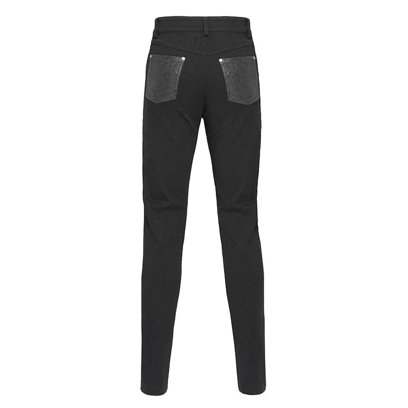 Men's Punk Buckle-up Strap Ripped Pants - Image 10