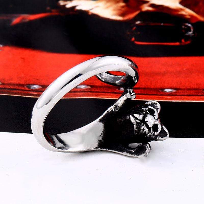 Men's Punk Cat's Head Ring - Image 3
