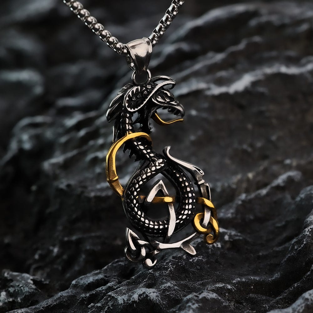 Men's Punk Celtic Dragon Knot Necklace - Image 5
