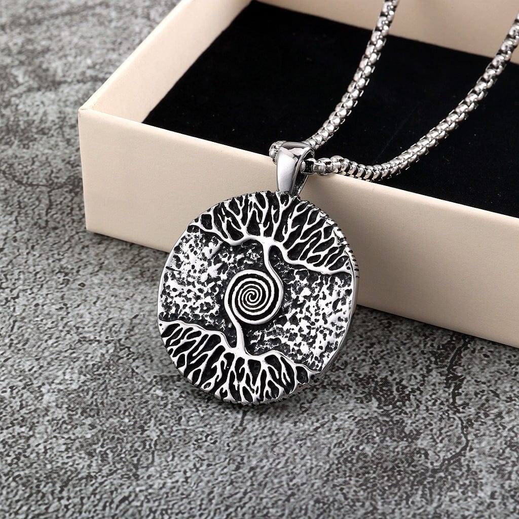 Men's Punk Celtic Tree of Life Spiral Necklace - Image 2