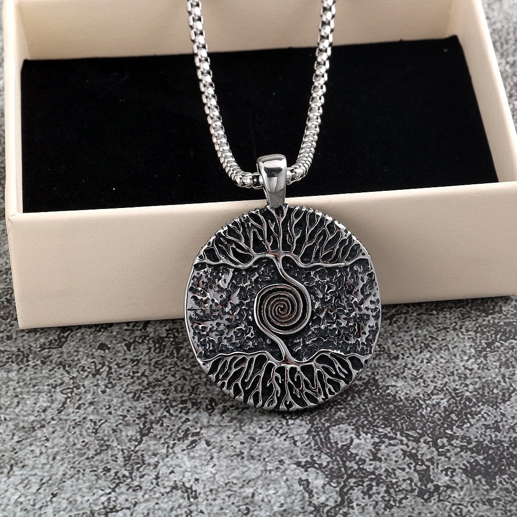 Men's Punk Celtic Tree of Life Spiral Necklace - Image 3