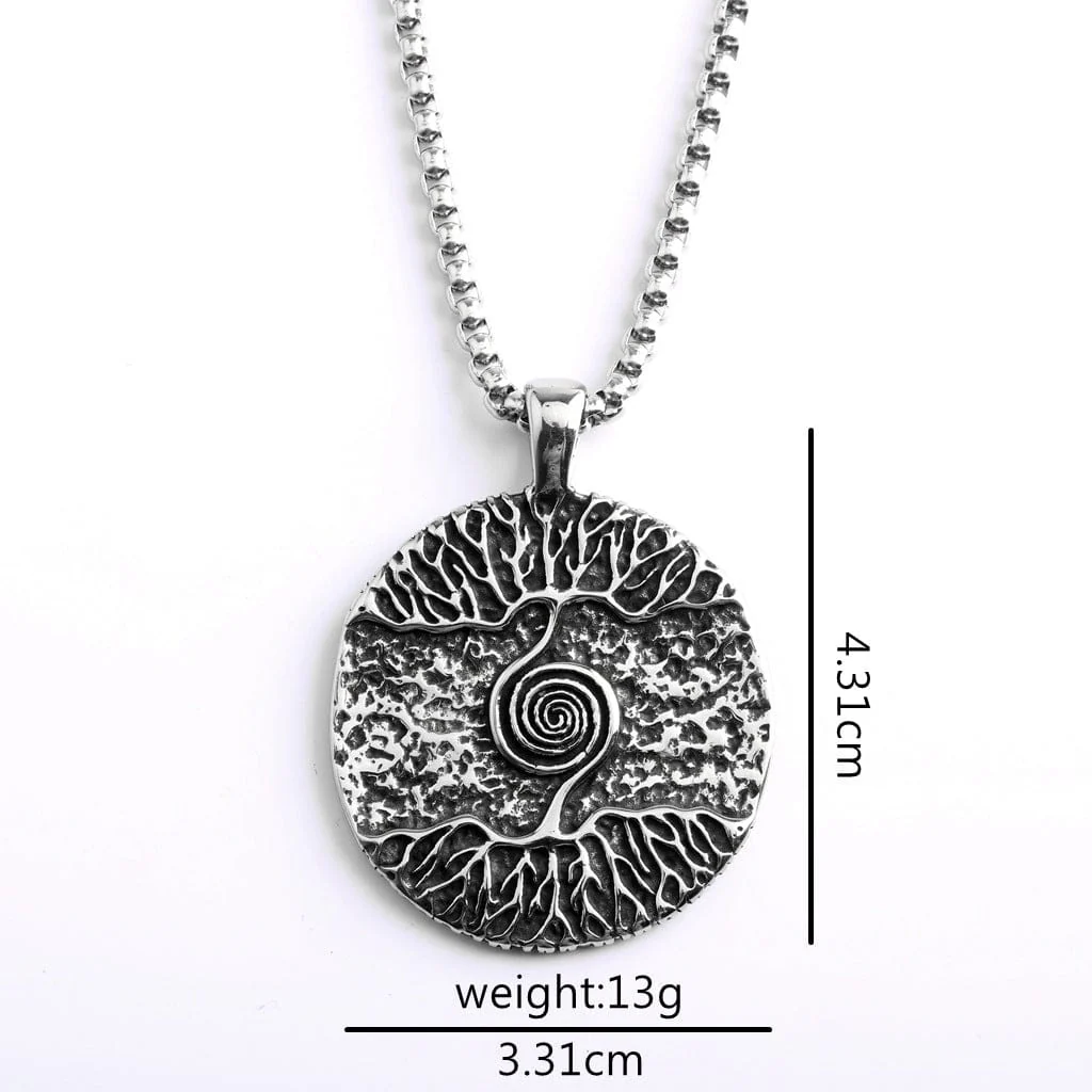 Men's Punk Celtic Tree of Life Spiral Necklace - Image 4