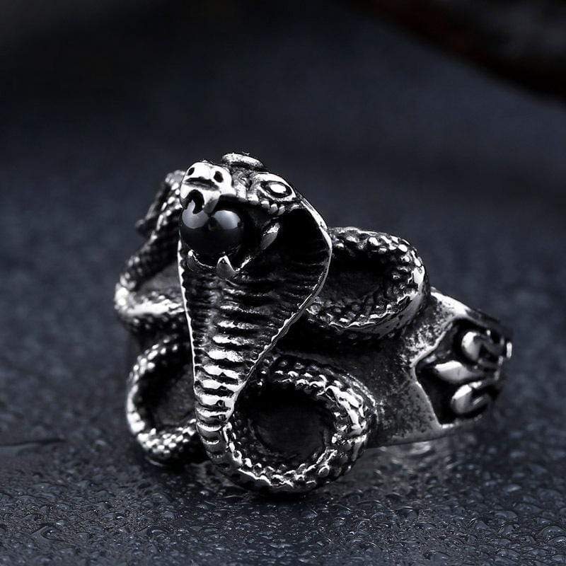 Men's Punk Cobra Bead Rings - Image 2