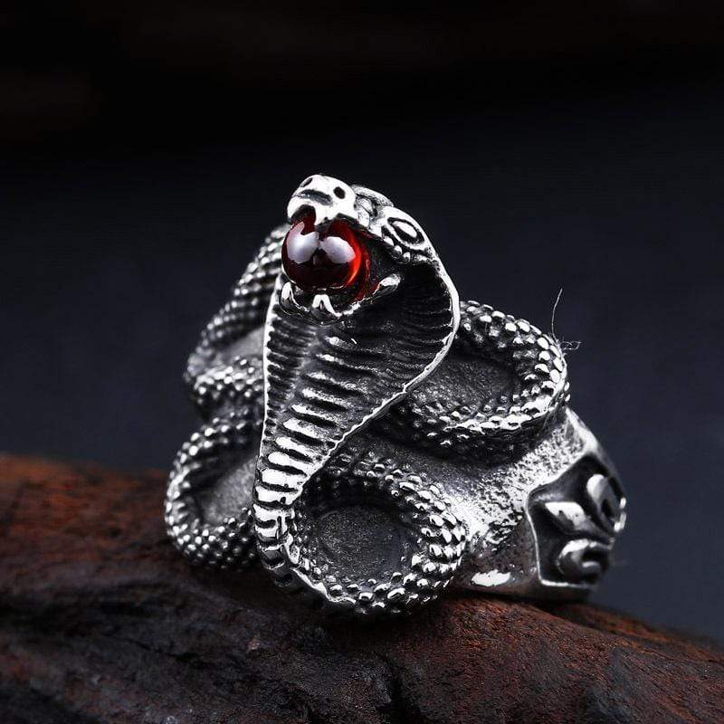 Men's Punk Cobra Bead Rings - Image 3