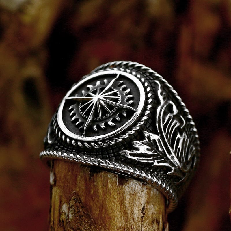 Men's Punk Compass Ring - Image 4
