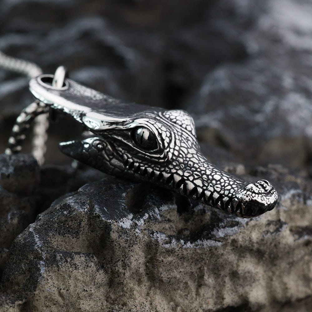 Men's Punk Crocodile Head Necklace