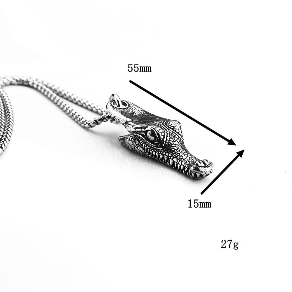 Men's Punk Crocodile Head Necklace - Image 5