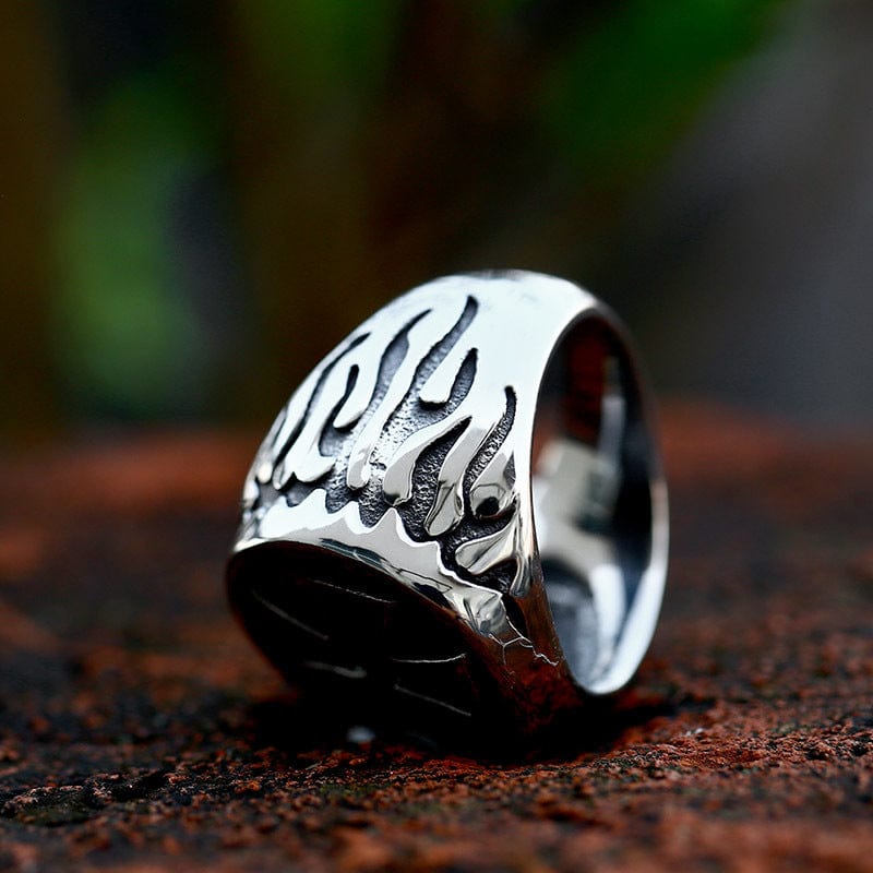 Men's Punk Cross Flame Ring - Image 5