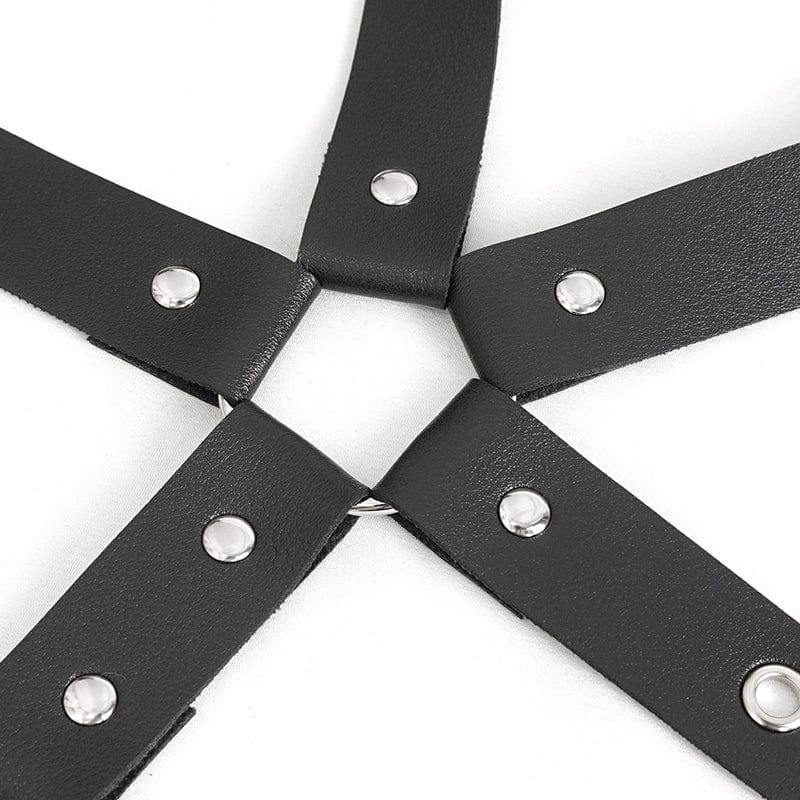 Men's Punk Crossed Buckle Faux Leather Harness - Image 10