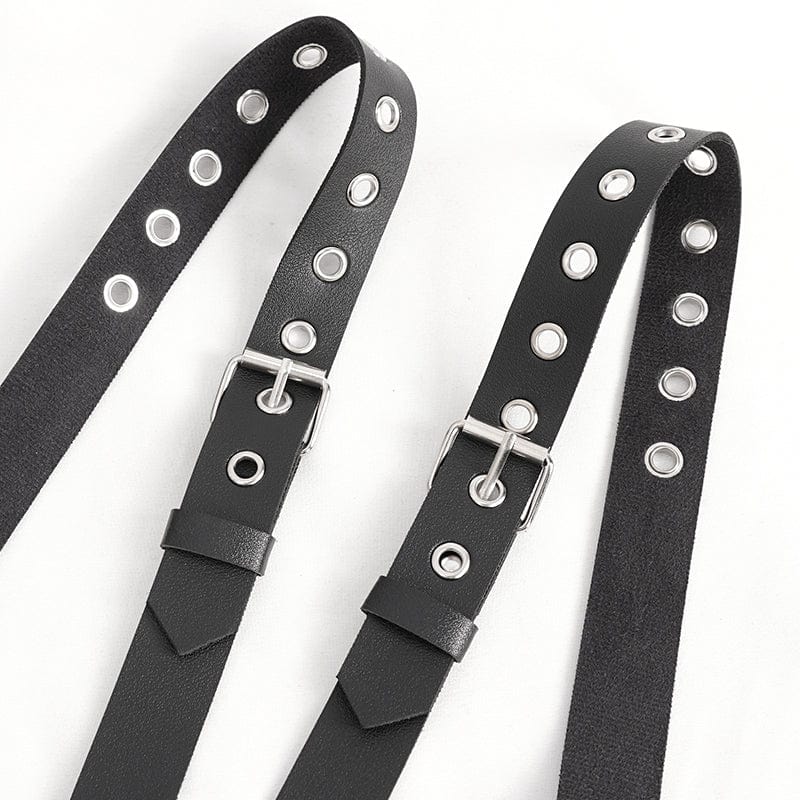 Men's Punk Crossed Buckle Faux Leather Harness - Image 11