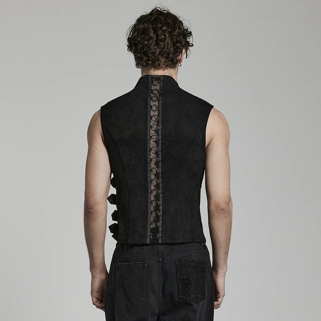 Men's Punk Cutout Buckles Vest - Image 3