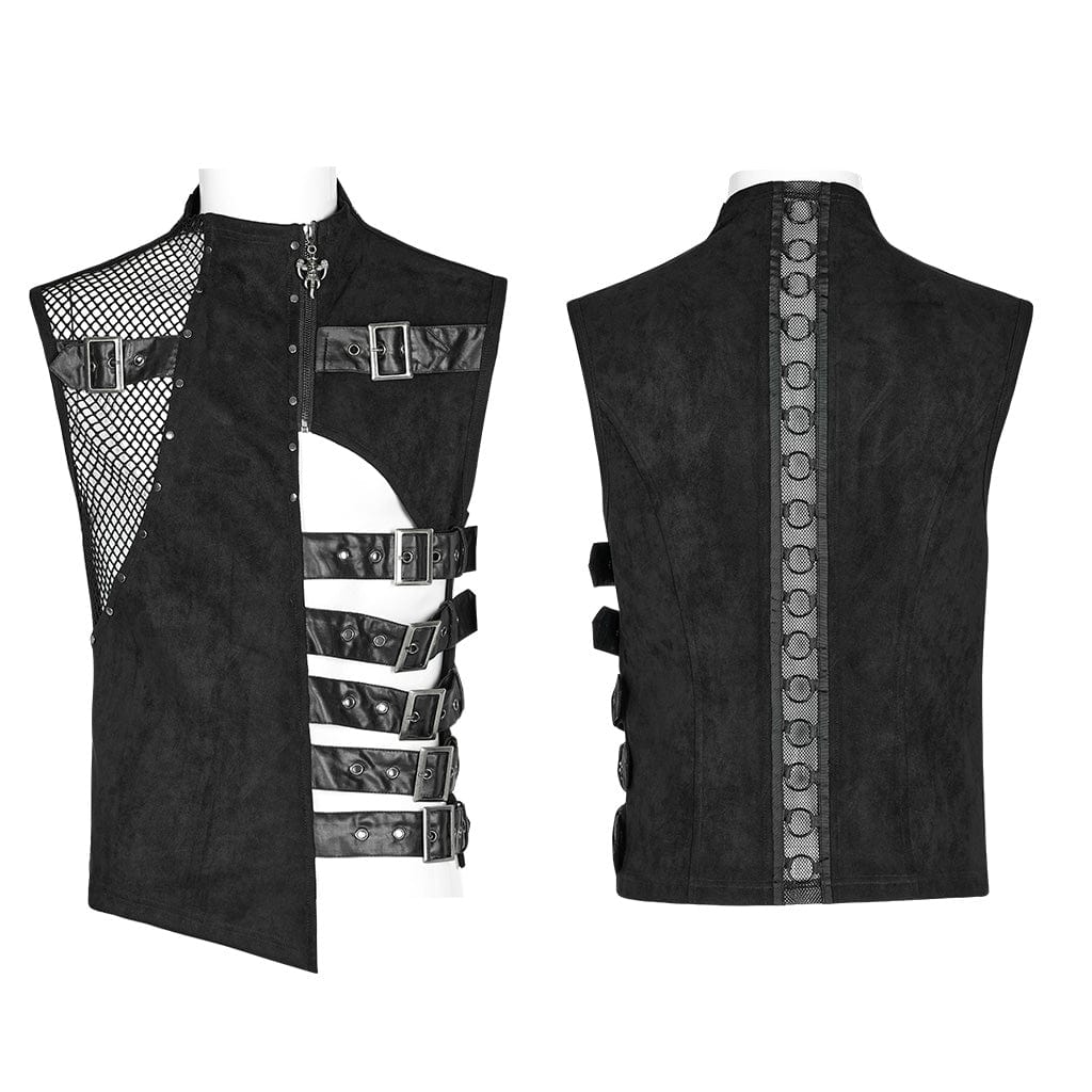 Men's Punk Cutout Buckles Vest - Image 5