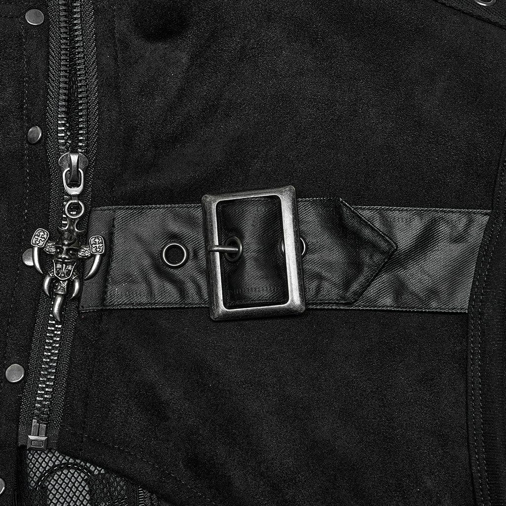 Men's Punk Cutout Buckles Vest - Image 6