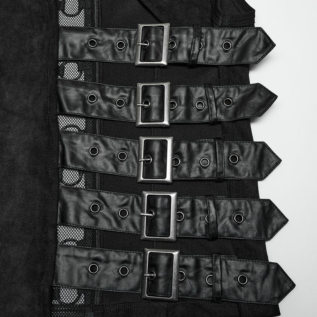 Men's Punk Cutout Buckles Vest - Image 8