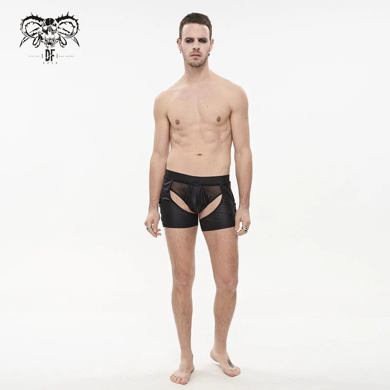 Men's Punk Cutout Mesh Splice Lingerie - Image 2