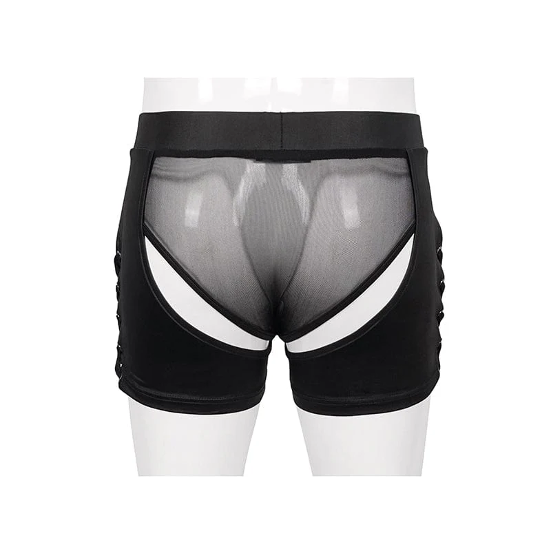 Men's Punk Cutout Mesh Splice Lingerie - Image 7