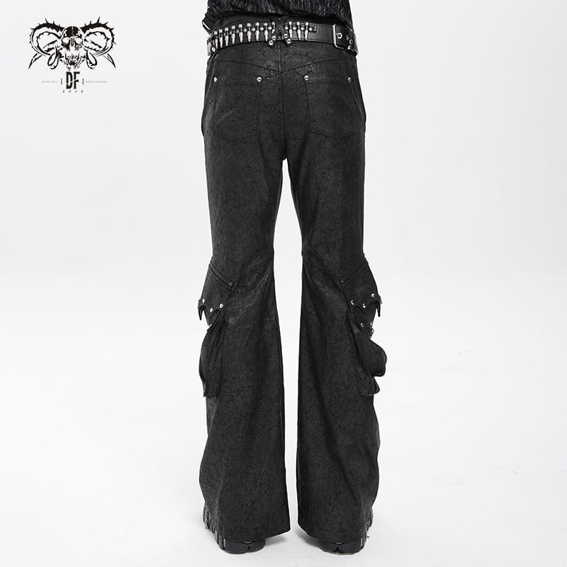 Men's Punk D-ring Buckle Big Pockets Flared Trousers - Image 4