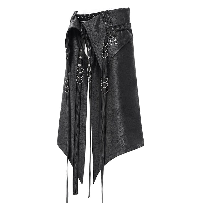 Men's Punk D-ring Multi-zippered Buckle-up Skirt - Image 7