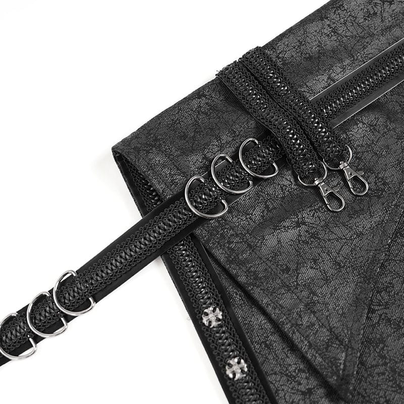 Men's Punk D-ring Multi-zippered Buckle-up Skirt - Image 9