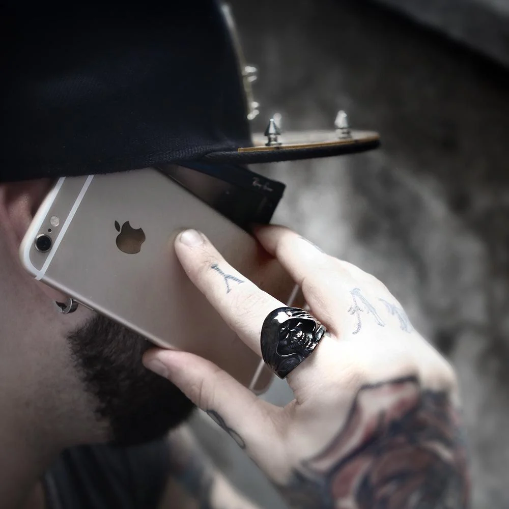 Men's Punk Death Skull Rings - Image 2