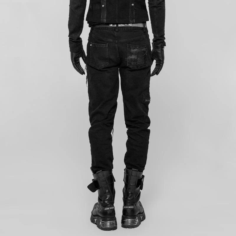 Men's Punk Distressed Jeans - Image 3