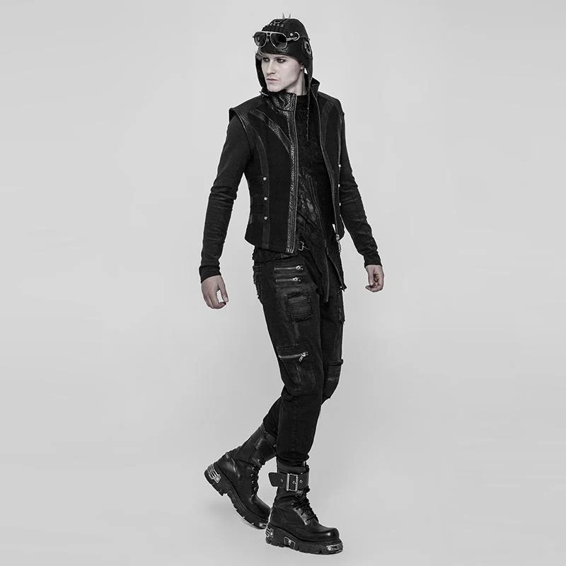 Men's Punk Distressed Jeans - Image 4