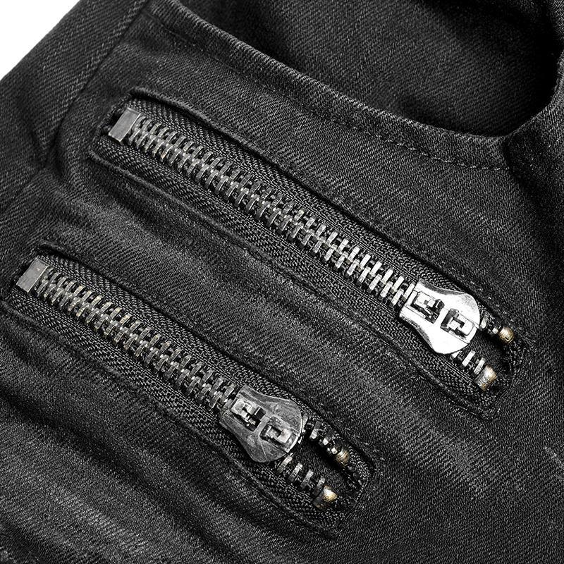 Men's Punk Distressed Jeans - Image 9