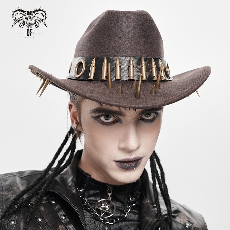 Men's Punk Eyelet Bullet Studded Hat