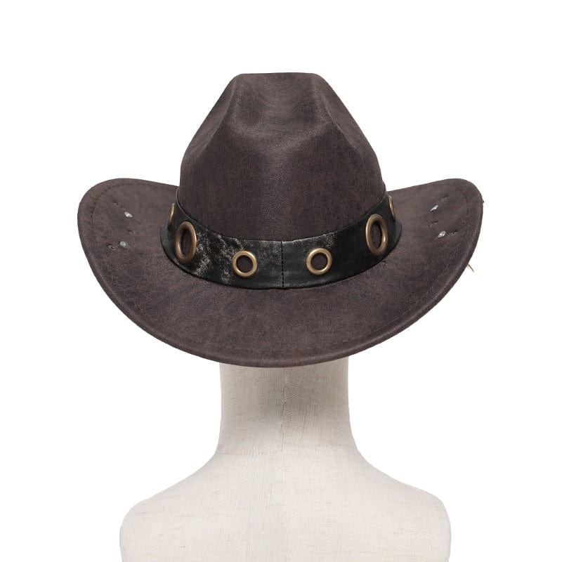 Men's Punk Eyelet Bullet Studded Hat - Image 7