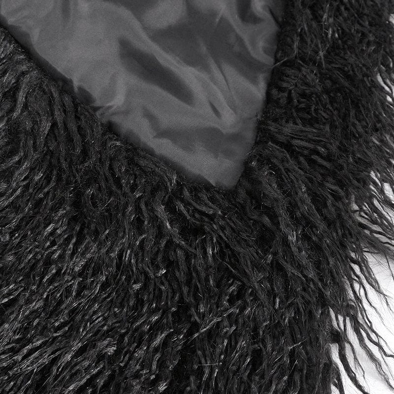 Men's Punk Faux Fur Scarf with Hood - Image 10