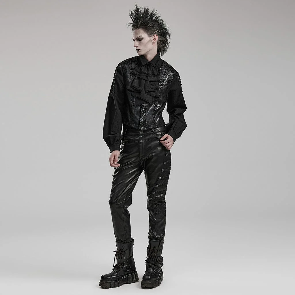 Men's Punk Faux Leather Pants - Image 4