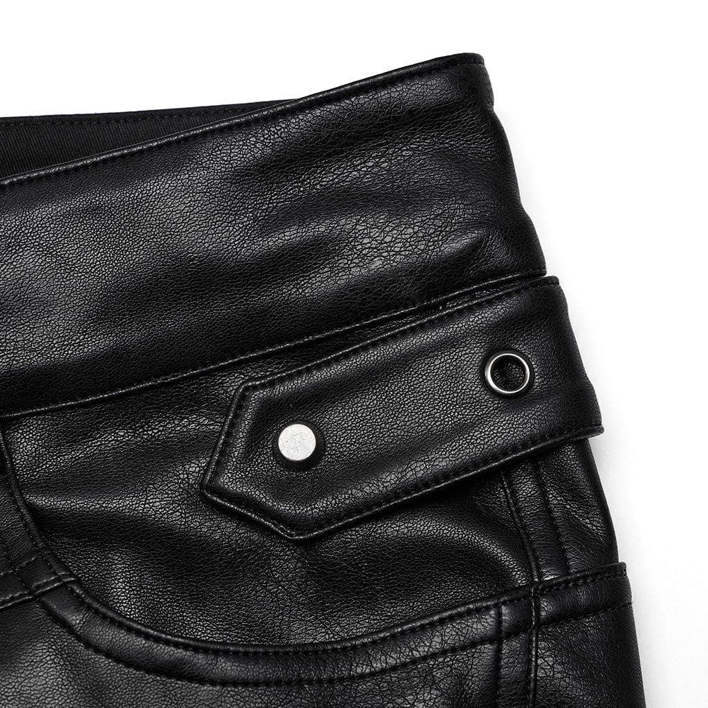 Men's Punk Faux Leather Pants - Image 7