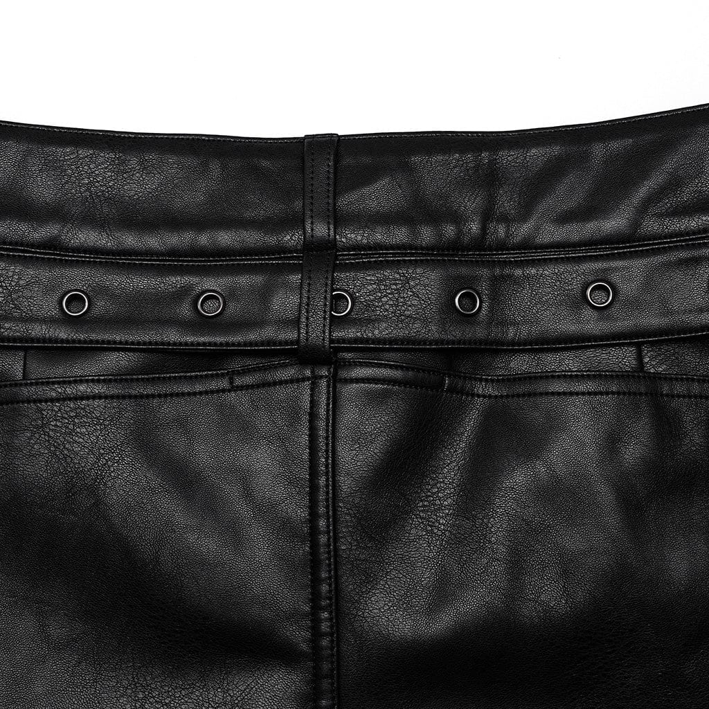 Men's Punk Faux Leather Pants - Image 9