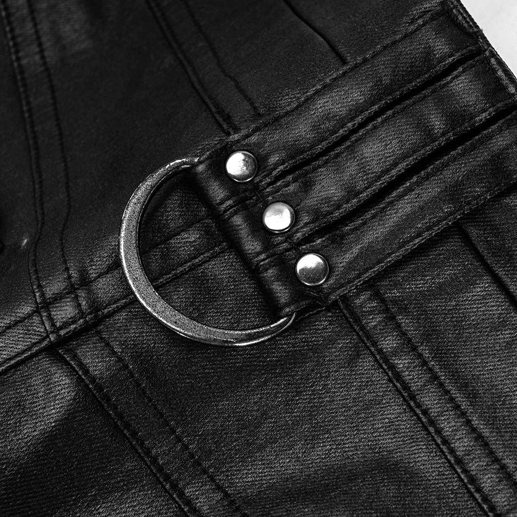 Men's Punk Faux Leather Pants - Image 9