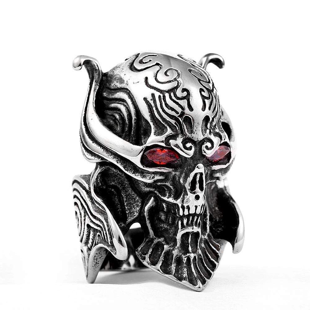 Men's Punk Red Eyes Skull Rings - Image 5