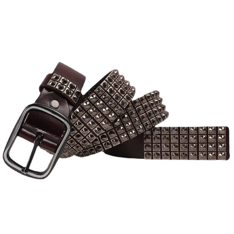 Men's Punk Full Rivets Leather Belt - Image 2