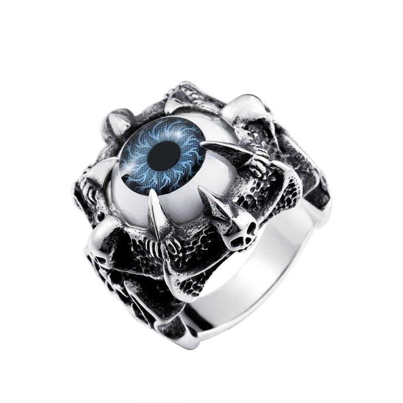 Men's Punk Ghost Rider Eyeball Skull Rings - Image 4